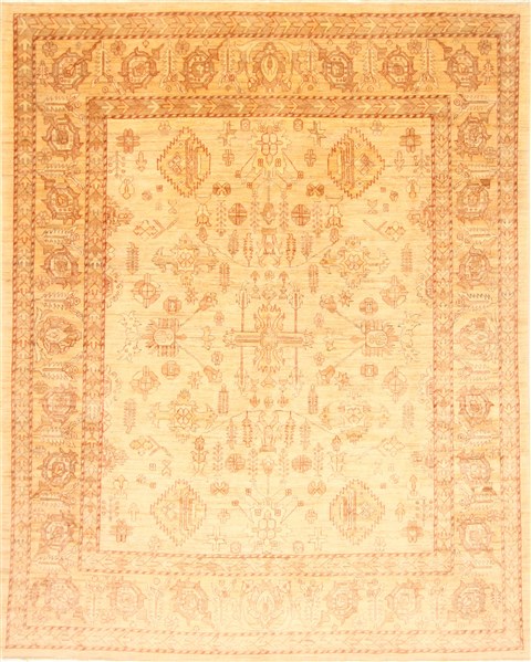 Pishavar Beige Hand Knotted 80 X 100 Area Rug 250-21201 Image 0