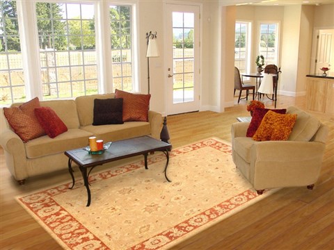 Pishavar Beige Hand Knotted 81 X 911 Area Rug 250-21202 Image 2