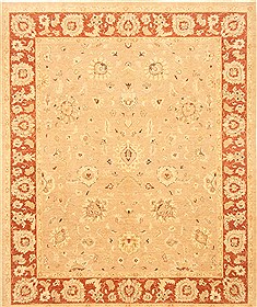 Pishavar Beige Hand Knotted 8'1" X 9'11"  Area Rug 250-21202
