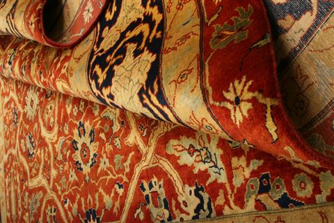 Kashan Red Hand Knotted 90 X 119  Area Rug 253-21205 Image 13