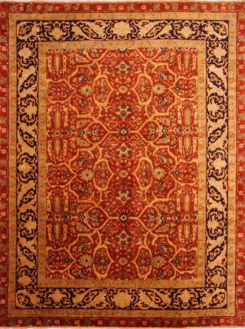 Kashan Red Hand Knotted 90 X 119  Area Rug 253-21205 Image 0