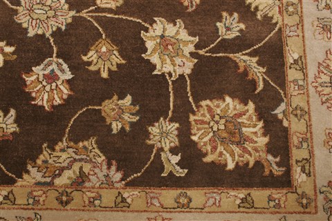 Agra Brown Hand Knotted 82 X 105 Area Rug 250-21210 Image 18