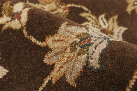 Agra Brown Hand Knotted 82 X 105 Area Rug 250-21210 Image 6