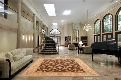 Agra Brown Hand Knotted 82 X 105 Area Rug 250-21210 Image 5