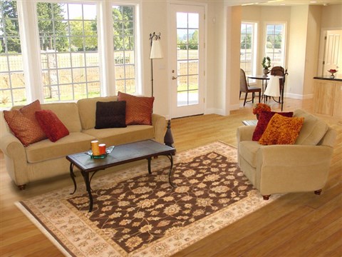 Agra Brown Hand Knotted 82 X 105 Area Rug 250-21210 Image 2