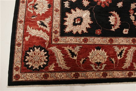 Pishavar Black Hand Knotted 710 X 100 Area Rug 250-21211 Image 17