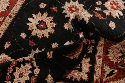 Pishavar Black Hand Knotted 710 X 100 Area Rug 250-21211 Image 8