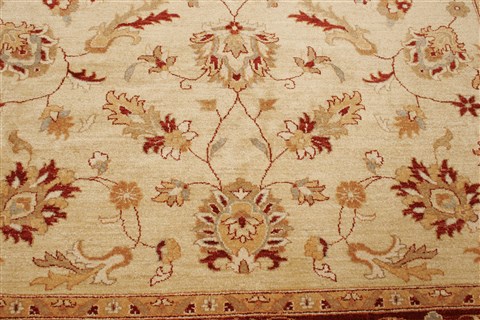 Pishavar Beige Hand Knotted 81 X 99 Area Rug 250-21213 Image 16