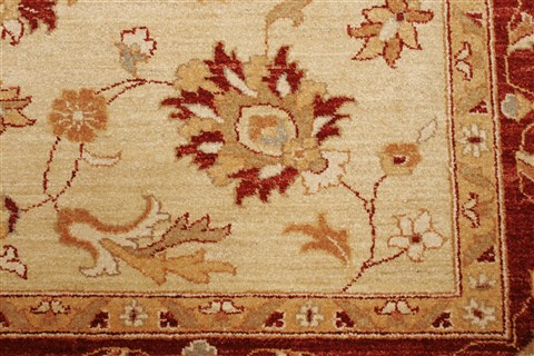 Pishavar Beige Hand Knotted 81 X 99 Area Rug 250-21213 Image 17