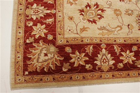 Pishavar Beige Hand Knotted 81 X 99 Area Rug 250-21213 Image 18