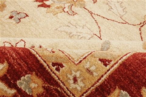 Pishavar Beige Hand Knotted 81 X 99 Area Rug 250-21213 Image 12