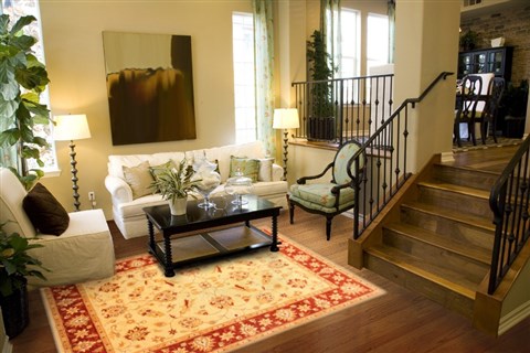 Pishavar Beige Hand Knotted 81 X 99 Area Rug 250-21213 Image 3