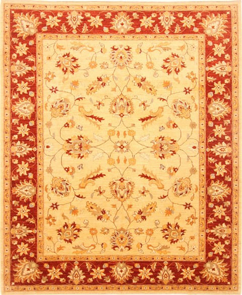 Pishavar Beige Hand Knotted 81 X 99 Area Rug 250-21213 Image 0