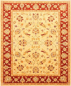 Pishavar Beige Hand Knotted 8'1" X 9'9"  Area Rug 250-21213