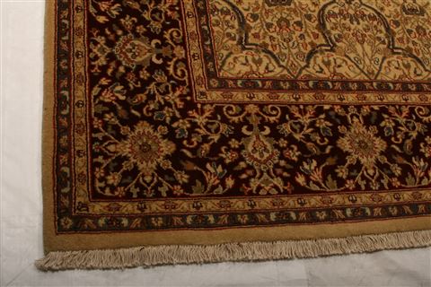 Kashan Yellow Hand Knotted 811 X 118  Area Rug 100-21252 Image 11