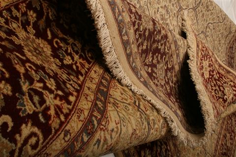 Kashan Yellow Hand Knotted 811 X 118  Area Rug 100-21252 Image 16