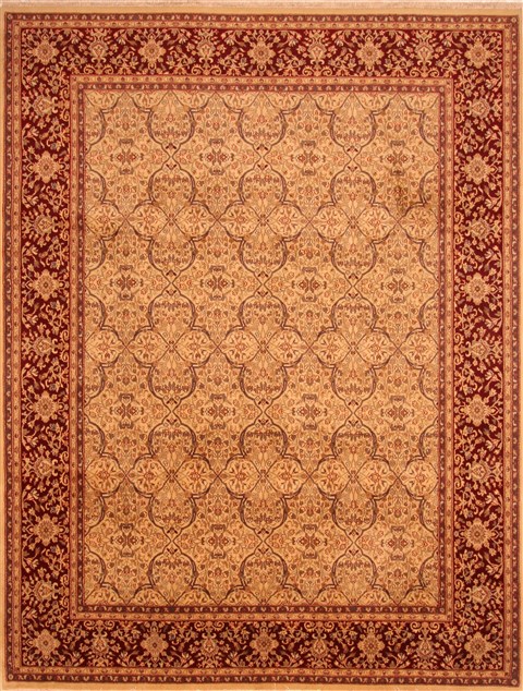 Kashan Yellow Hand Knotted 811 X 118  Area Rug 100-21252 Image 0