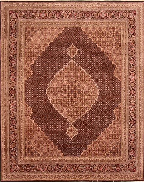 Tabriz Yellow Hand Knotted 82 X 102  Area Rug 253-21254 Image 0