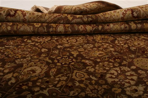 Kashan Beige Hand Knotted 711 X 99  Area Rug 253-21255 Image 34