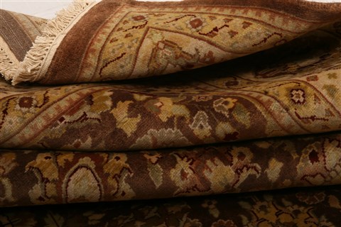 Kashan Beige Hand Knotted 711 X 99  Area Rug 253-21255 Image 37