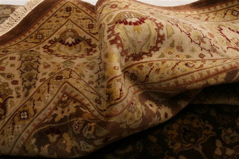 Kashan Beige Hand Knotted 711 X 99  Area Rug 253-21255 Image 41