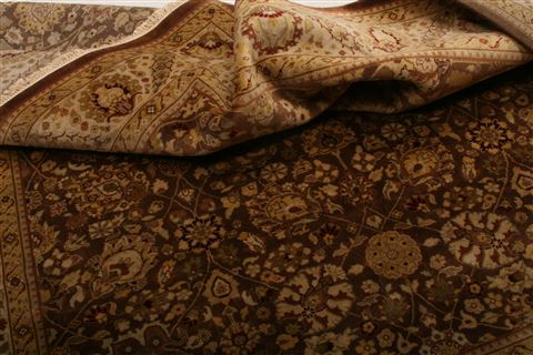 Kashan Beige Hand Knotted 711 X 99  Area Rug 253-21255 Image 20