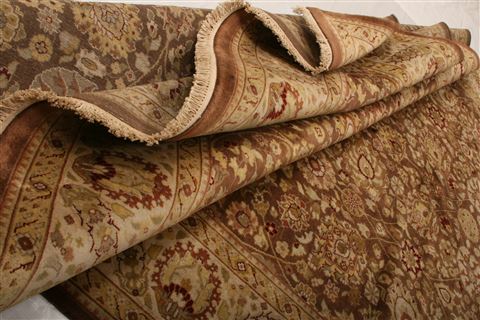 Kashan Beige Hand Knotted 711 X 99  Area Rug 253-21255 Image 8