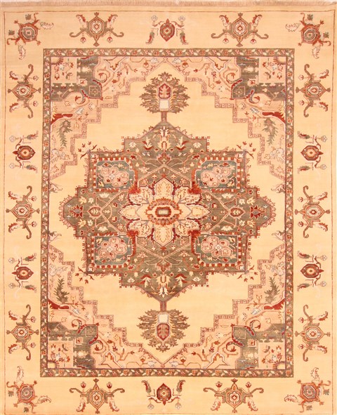 Heriz Beige Hand Knotted 80 X 911 Area Rug 100-21268 Image 0