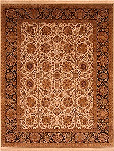 Tabriz Beige Hand Knotted 7'10" X 10'1"  Area Rug 100-21271
