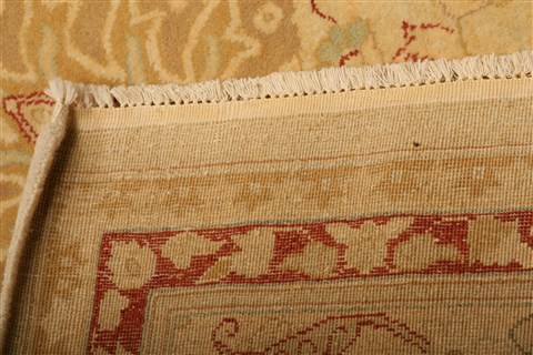 Agra Yellow Hand Knotted 91 X 125 Area Rug 100-21272 Image 26
