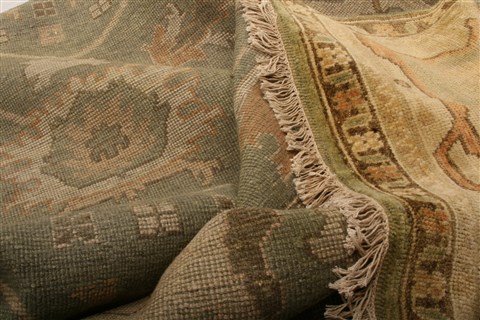 Oushak Green Hand Knotted 92 X 1110 Area Rug 100-21274 Image 9