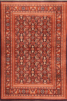 Egyptian sarouk Red Rectangle 3x4 ft Wool Carpet 21296