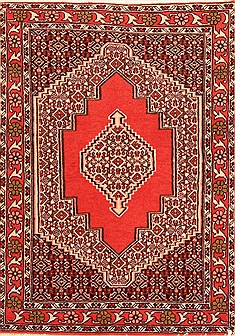 Sanandaj Red Hand Knotted 2'4" X 3'3"  Area Rug 100-21298