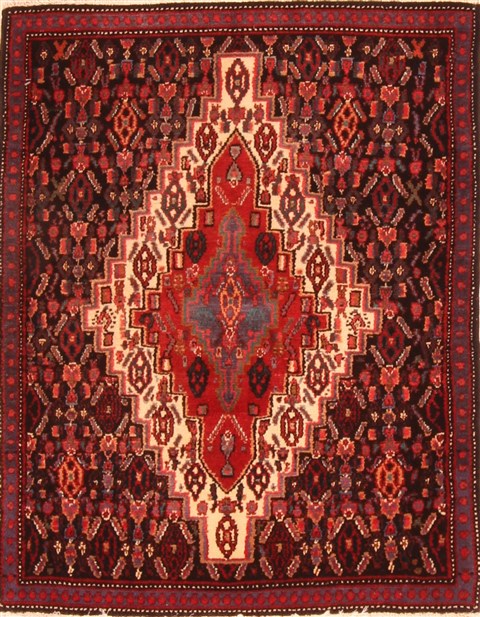 Senneh Black Square Hand Knotted 27 X 33  Area Rug 100-21299 Image 0