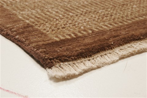 Modern Brown Hand Knotted 100 X 139 Area Rug 250-21302 Image 12
