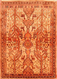 Shahre Babak Yellow Hand Knotted 3'0" X 4'3"  Area Rug 100-21309