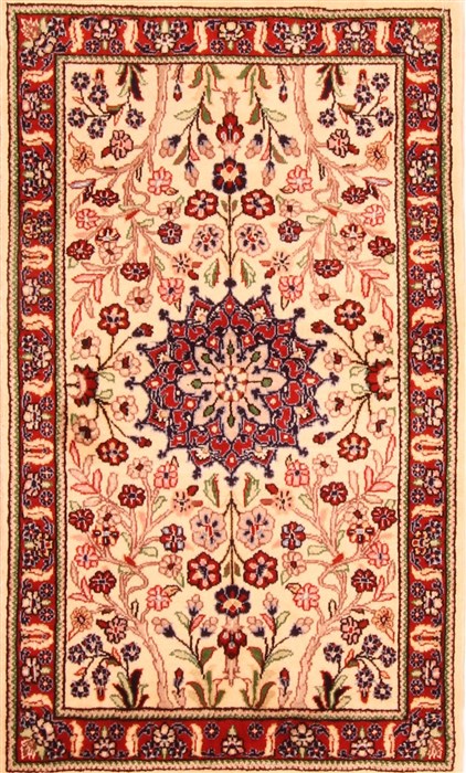 Tabriz White Hand Knotted 23 X 39  Area Rug 253-21312 Image 0