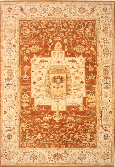 Chobi Brown Hand Knotted 99 X 140 Area Rug 250-21314 Image 0