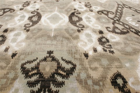 Modern Grey Hand Knotted 100 X 142 Area Rug 250-21324 Image 14