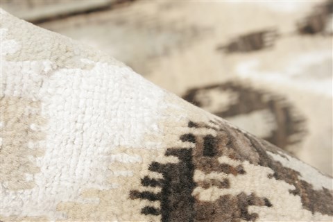 Modern Grey Hand Knotted 100 X 142 Area Rug 250-21324 Image 1