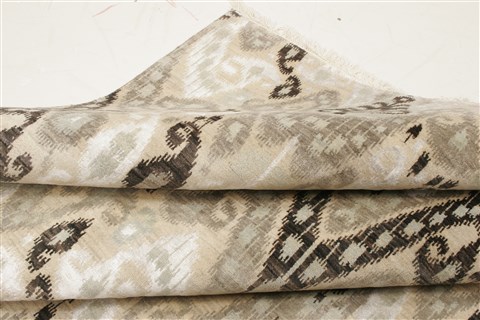 Modern Grey Hand Knotted 100 X 142 Area Rug 250-21324 Image 7