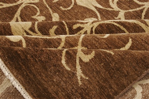 Modern Brown Hand Knotted 101 X 141 Area Rug 100-21327 Image 10
