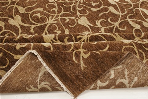 Modern Brown Hand Knotted 101 X 141 Area Rug 100-21327 Image 11