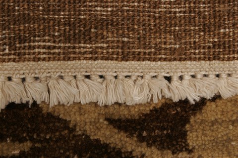 Modern Brown Hand Knotted 101 X 141 Area Rug 100-21327 Image 13