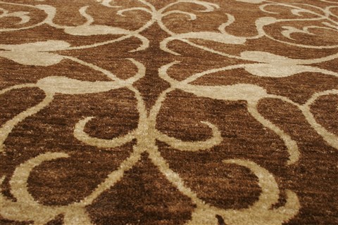 Modern Brown Hand Knotted 101 X 141 Area Rug 100-21327 Image 14