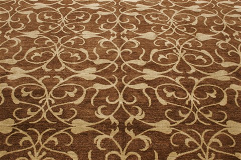 Modern Brown Hand Knotted 101 X 141 Area Rug 100-21327 Image 15