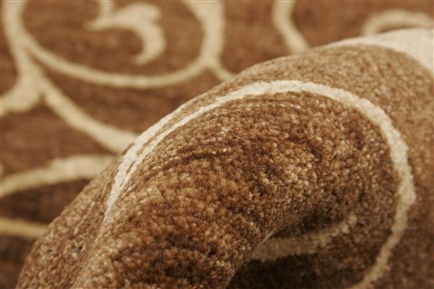 Modern Brown Hand Knotted 101 X 141 Area Rug 100-21327 Image 3