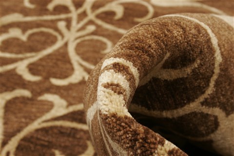 Modern Brown Hand Knotted 101 X 141 Area Rug 100-21327 Image 4