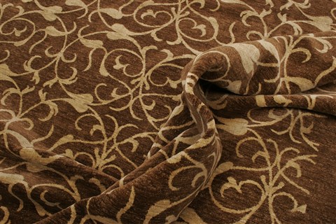 Modern Brown Hand Knotted 101 X 141 Area Rug 100-21327 Image 6