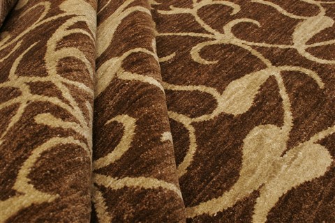 Modern Brown Hand Knotted 101 X 141 Area Rug 100-21327 Image 7